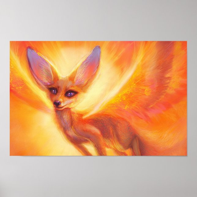 Desert Ember – Radiant Fox Art Poster (Frente)
