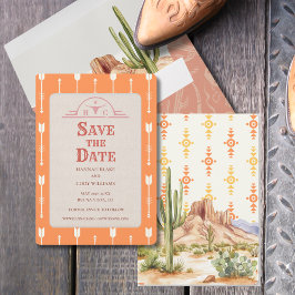 Desert Flowers Western Weding the Date Card