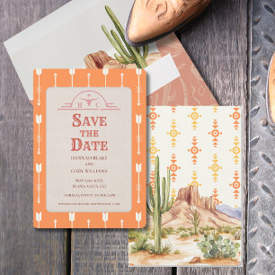 Desert Flowers Western Weding the Date Card
