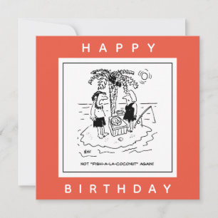 Desert Island Fish & Coconut Menu Cartoon