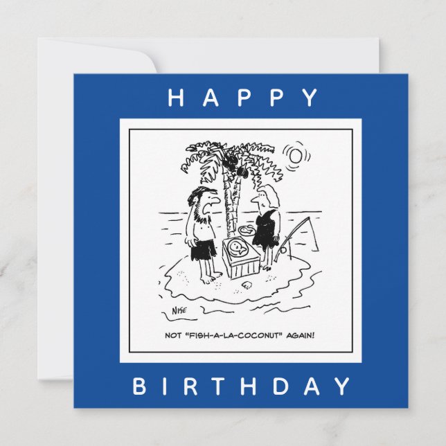 Desert Island Fish & Coconut Menu Cartoon (Frente)