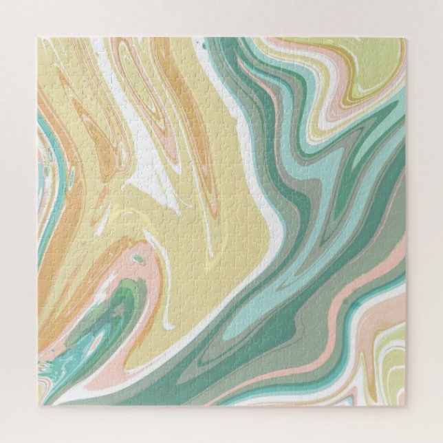 Desert Oasis Acrylic Pour Quebra-cabeça (Vertical)