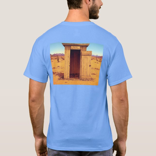 Desert Outhouse homens azuis camiseta traseira (Verso)
