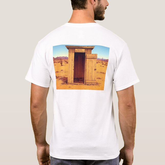 Desert Outhouse homens brancos camiseta atrás (Verso)