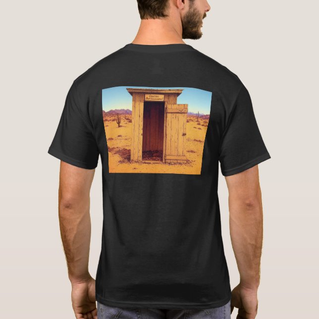 Desert Outhouse homens negros camiseta atrás (Verso)