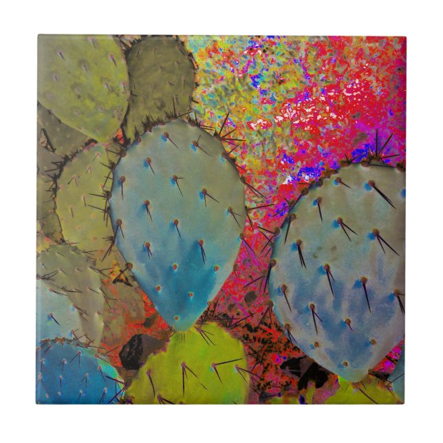Desert Prickly Pear Cactus Abstrato (Frente)