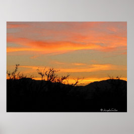 Desert Sunrise Digital Watercolor Poster