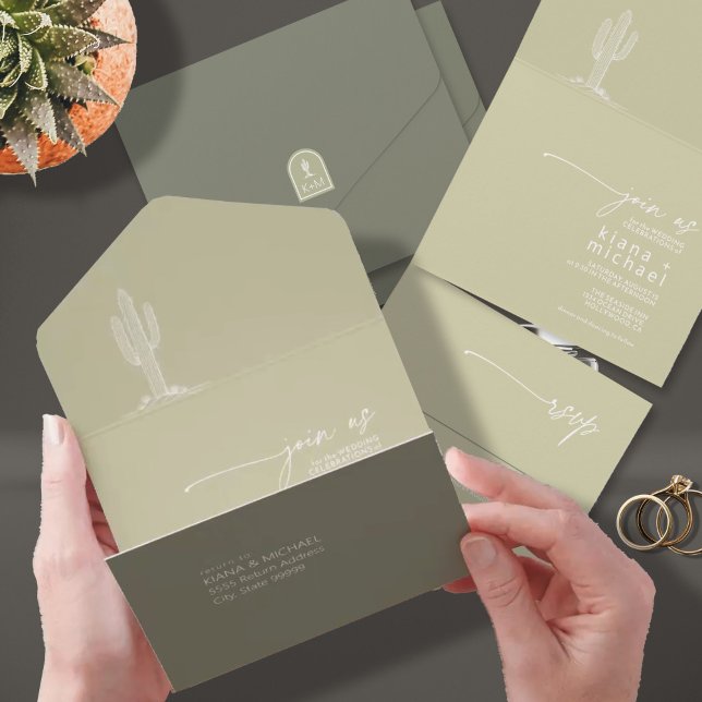 Desert Vibes Wedding Cactus Motif ID1019 (Criador carregado)