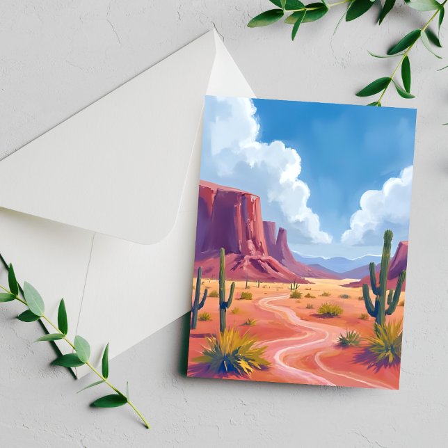 Deserto Canyon | Carta de Paisagem da Natureza com (Criador carregado)