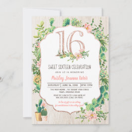 Deserto Flor Doce 16 Convite de Aniversário