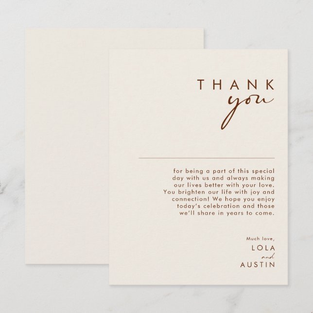 Deserto Simples | Cartões de agradecimentos branco (Frente/Verso)