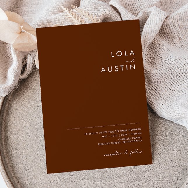 Deserto Simples Cinamão Escuro Tudo Em Um Convite (Criador carregado)