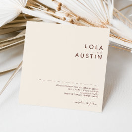 Deserto Simples | Convite Natural Quadrado Branco