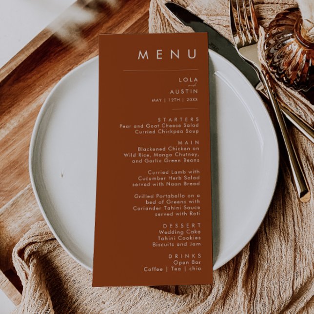 Deserto Simples | Menu Janto Casamento Terracotta (Criador carregado)
