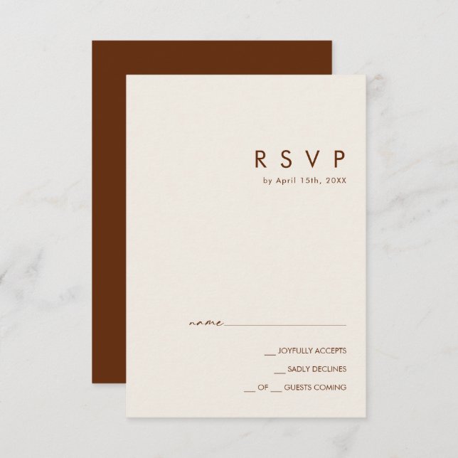 Deserto Simples | Placa RSVP Cinnamon Escura (Frente/Verso)