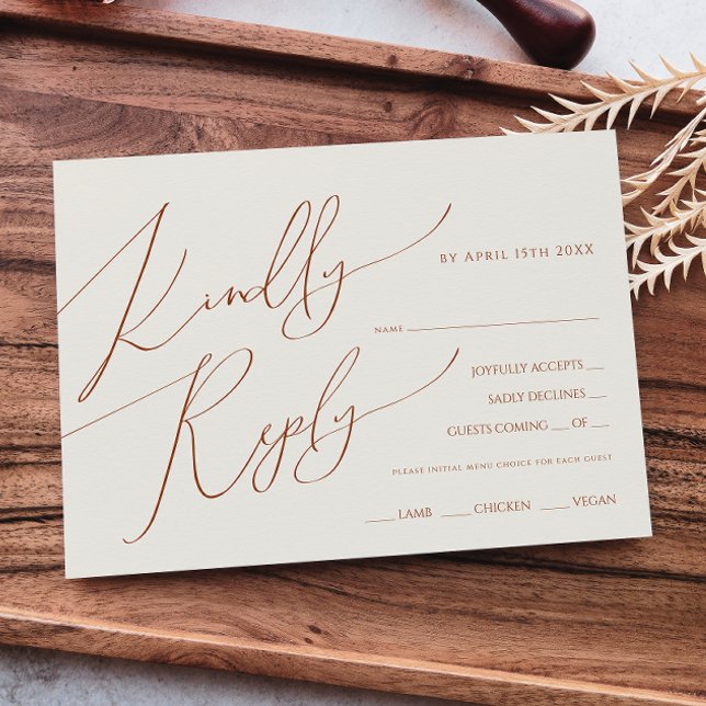 Deserto Whimsic | Placa RSVP de Escolha do Menu be (Criador carregado)