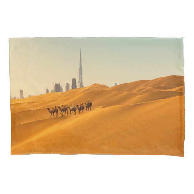 Desertos | Vista Skyline do Dubai com Camelos (Frente)
