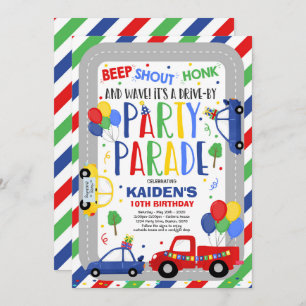 Desfile Azul de Convite à Apresentação de Aniversá