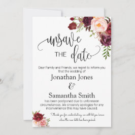 Desguardar as datas do casamento mudar o convite d