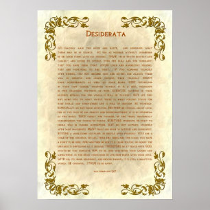 Desiderata by Max Ehrmann Poster