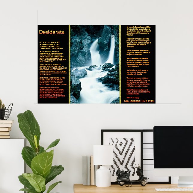 DESIDERATA Cascatas laranja Posters 11 (Escritório em casa)