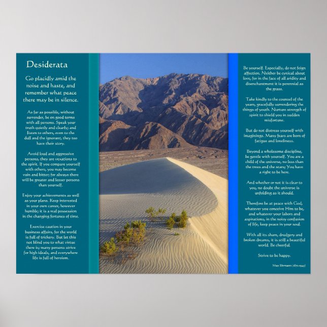 DESIDERATA Desert Range Posters (Frente)