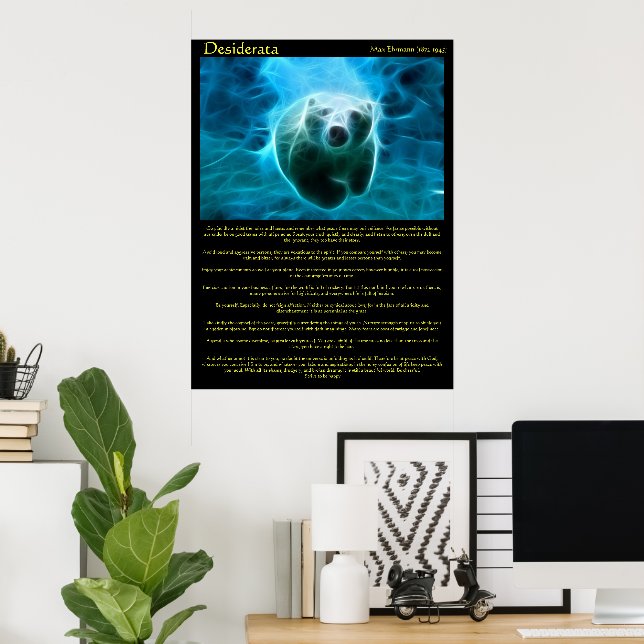 Desiderata Electricity Bear Posters (Escritório em casa)