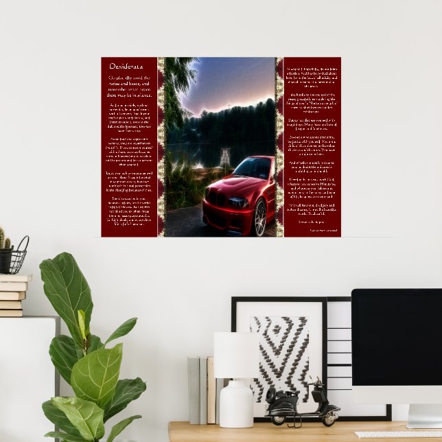 Desiderata  Hot Red Car Posters (Escritório em casa)