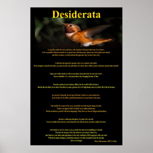 Desiderata Hummingbird Poster 1a