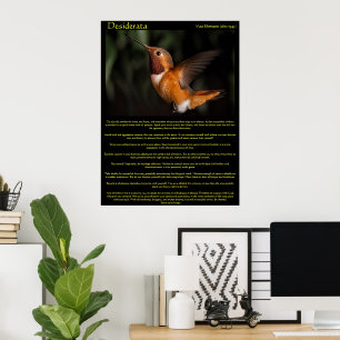 Desiderata Hummingbird Poster 2
