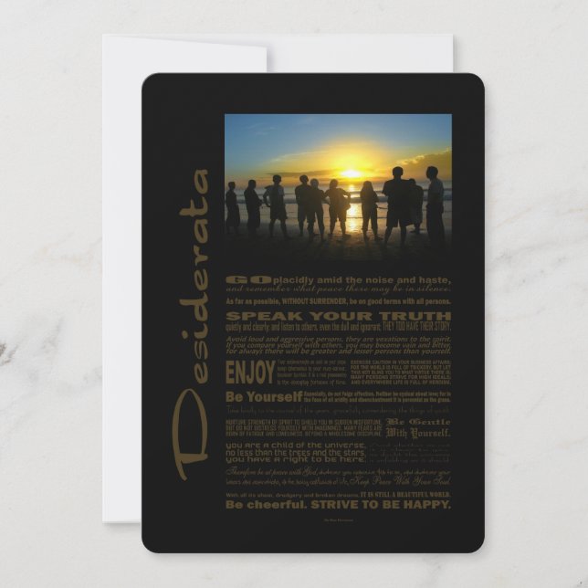 Desiderata Poem Admitindo O Sunset (Frente)