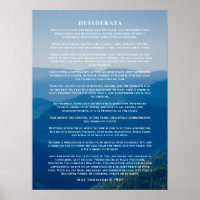 Desiderata Poem Poster Misty Mountain