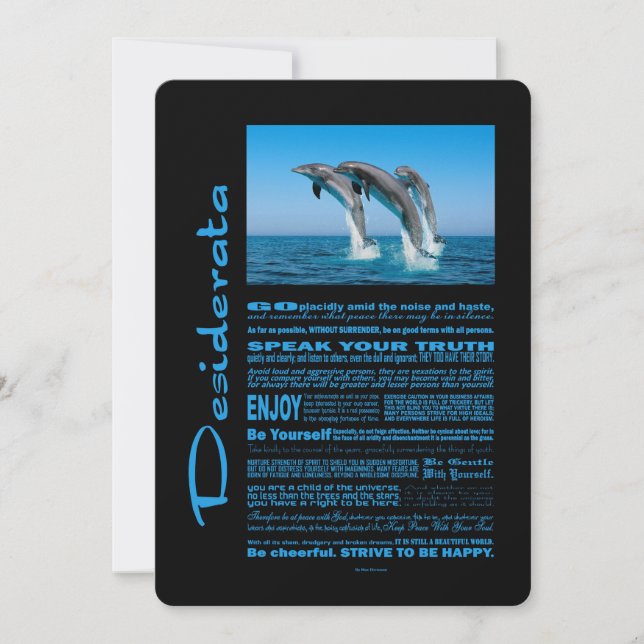 Desiderata Poem Up Dolphins (Frente)