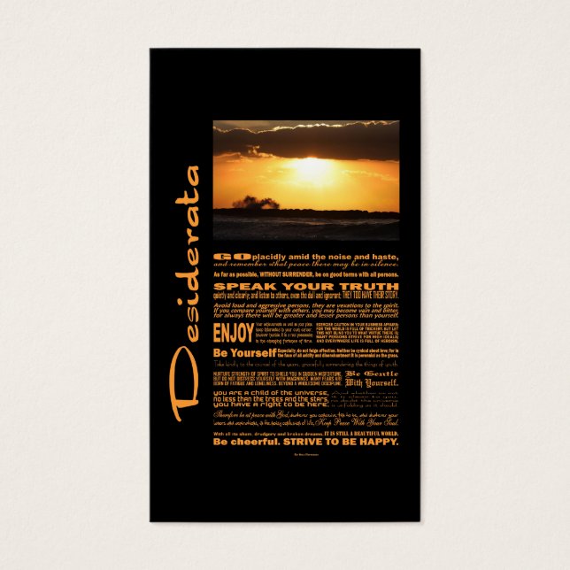 Desiderata Poem Waves No Sunset (Frente)