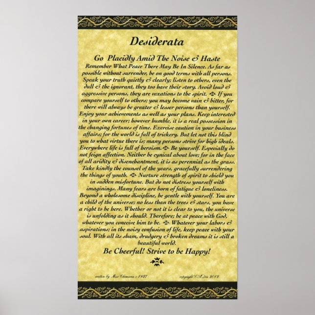 DESIDERATA Poster (Frente)