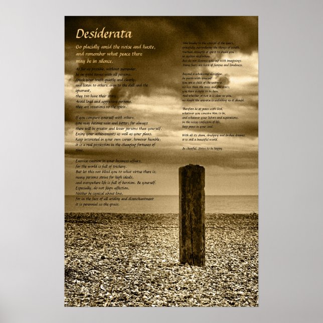 Desiderata poster - Eu tenho tempo (Frente)