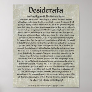 DESIDERATA Poster Max Ehrmann-Caligrafia medieval