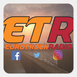 Design #1 do bloco da etiqueta de EuroTruckRadio