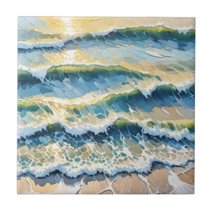 Design 345 Verde Azul no Oceano Praia
