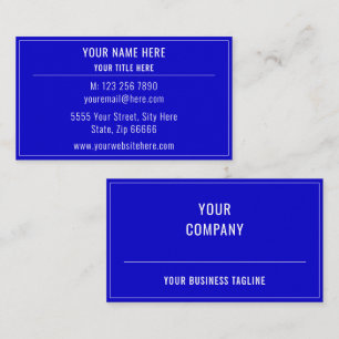 Design a sua própria cor Cartão de visita azul