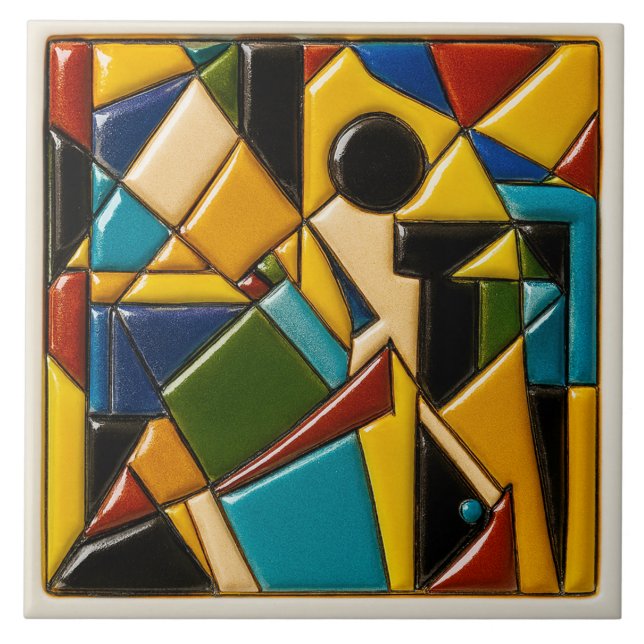 Design abstrato Azulejo cerâmico (Frente)