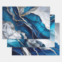 Design Abstrato Brilhante com Mármore Ágata Azul D