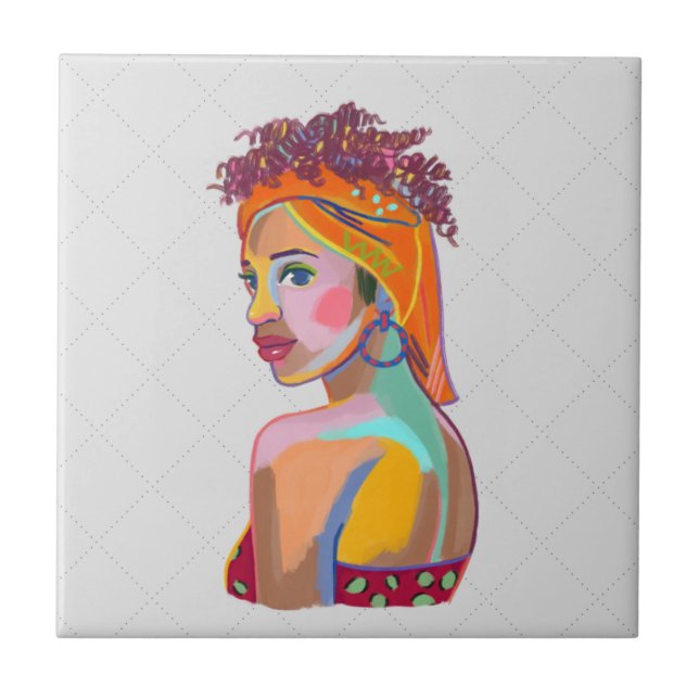Design Abstrato De Bela Arte Menina Colorida (Frente)