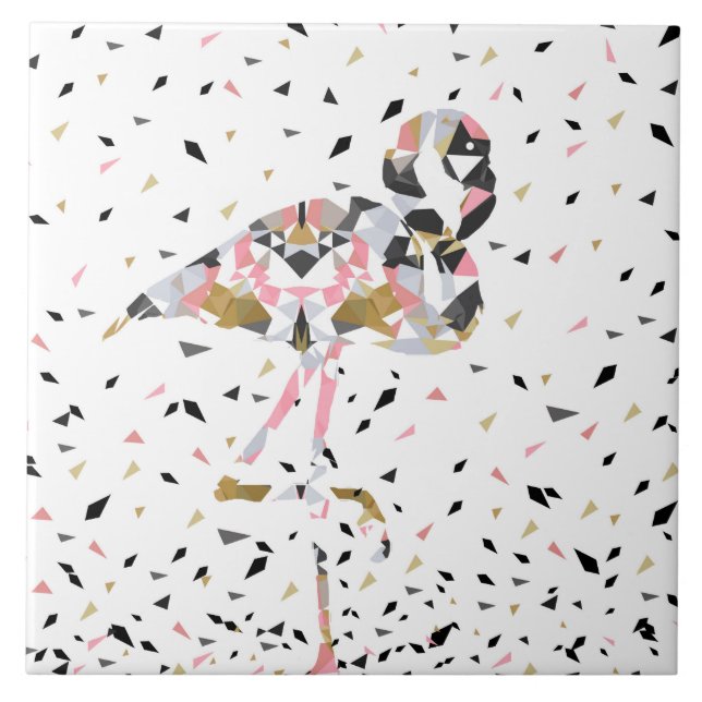 Design abstrato do Flamingo, geométrico e bonito (Frente)