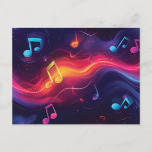 Design abstrato e bonito de notas musicais flutuan