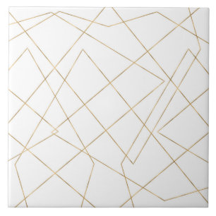 Design Abstrato Geométrico com Traços de Ouro Mode