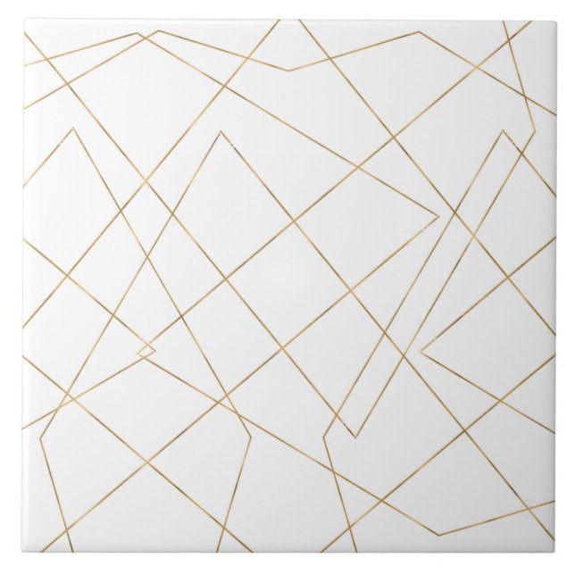 Design Abstrato Geométrico com Traços de Ouro Mode (Frente)