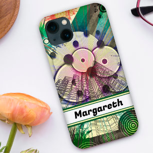 Design abstrato urbano verde personalizado