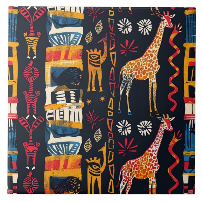 Design africano, Azulejo cerâmico Giraffe (Frente)