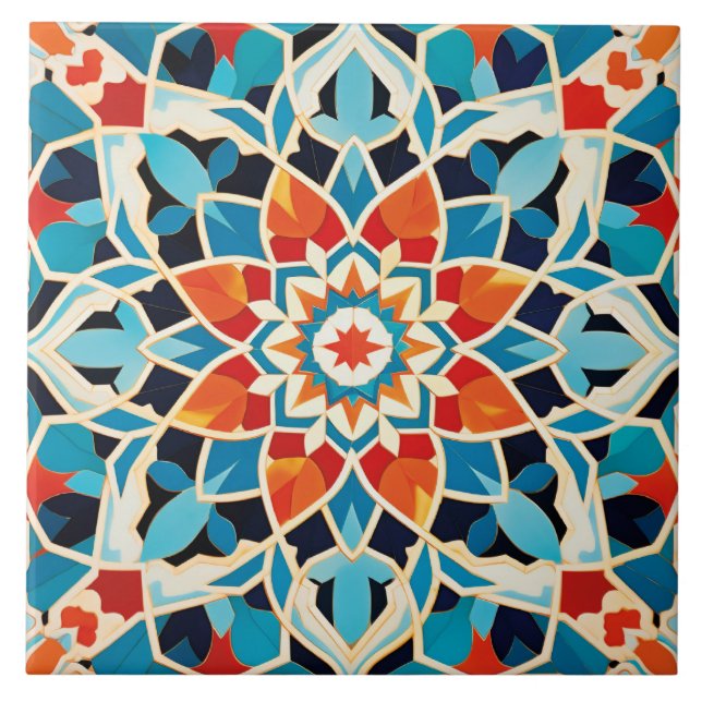 Design árabe com azulejo cerâmico temático (Frente)